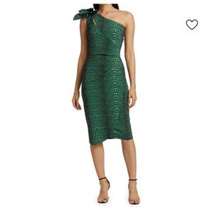 CHIARA BONI LA PETITE ROBE emerald green 
One Shoulder Sheath Dress size 44/US8